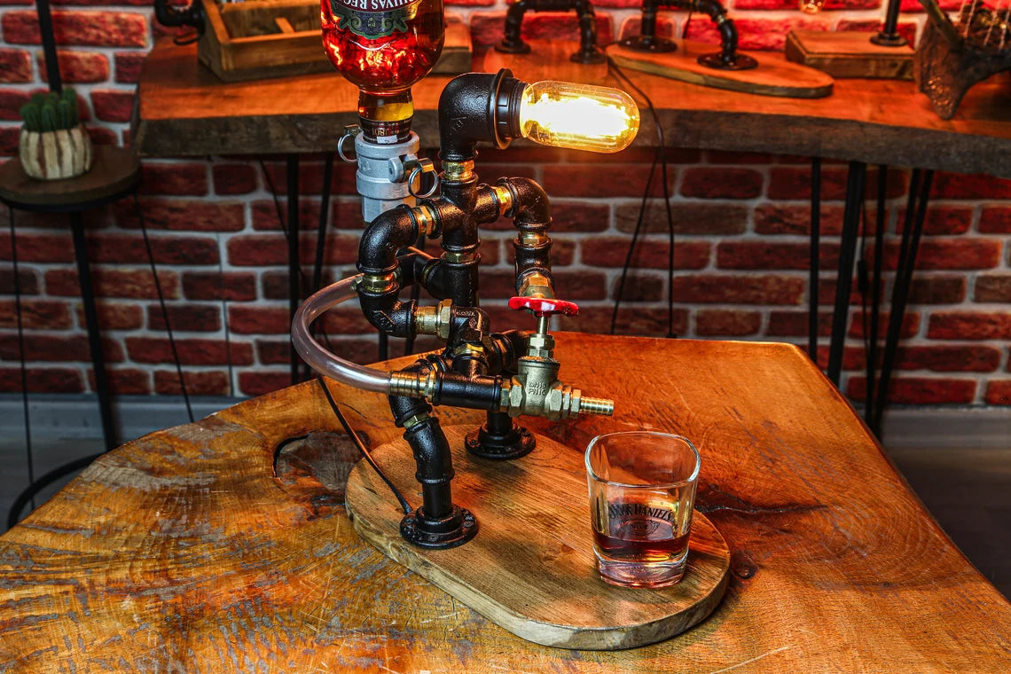 Christmas Gift, Steampunk Alcohol Dispenser, Liquor Alcohol Whisky Dispenser, Man Cave, Gift for Him, Firefighter Gift for Him, Pipe