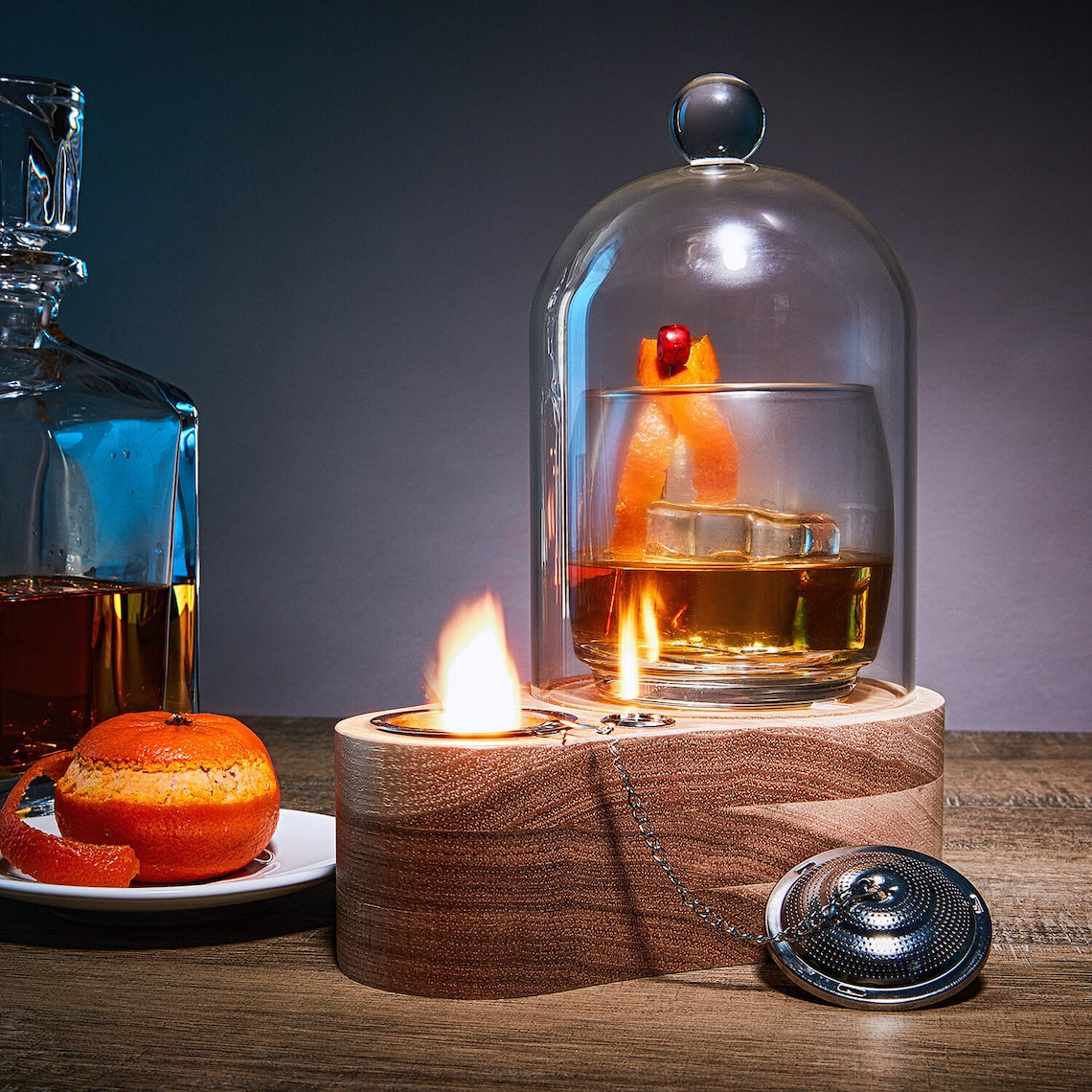Speakeasy Smoker Mini: Modern LED Cocktail Infuser - Hickory Base