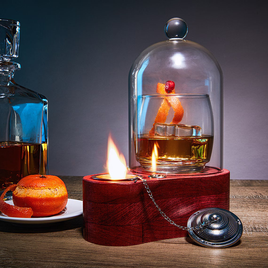 Speakeasy Smoker Mini: Modern LED Cocktail Infuser - Hickory Base
