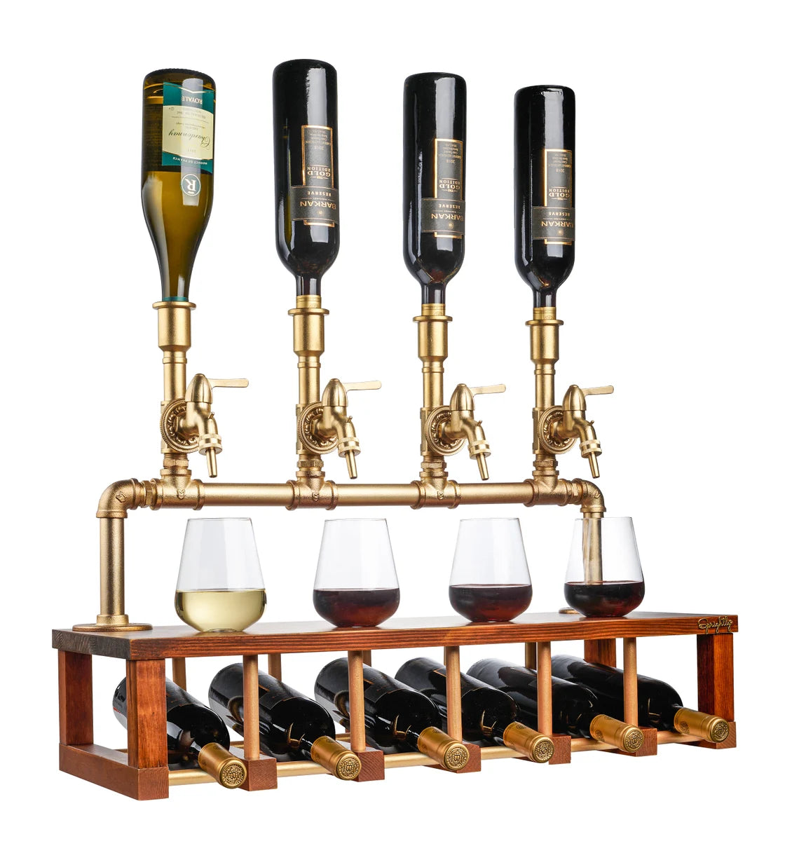 Wine and Liquor Dispenser for Home Bar - Industrial-Style Alcohol Liquor Bottle Pourers - 100% Food-Safe Whiskey, Spirits Aerator & Wine Tap