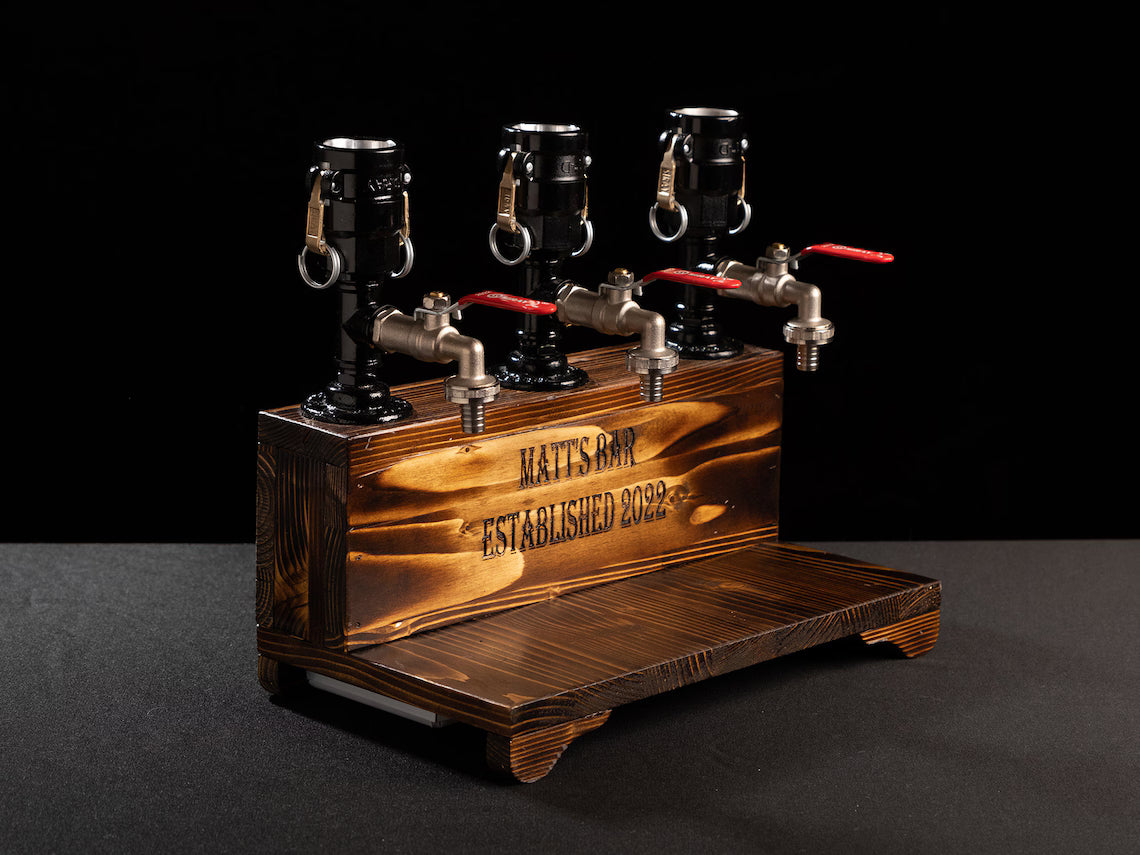 Personalized Whiskey Dispenser with RGB: Wood Bar Decor
