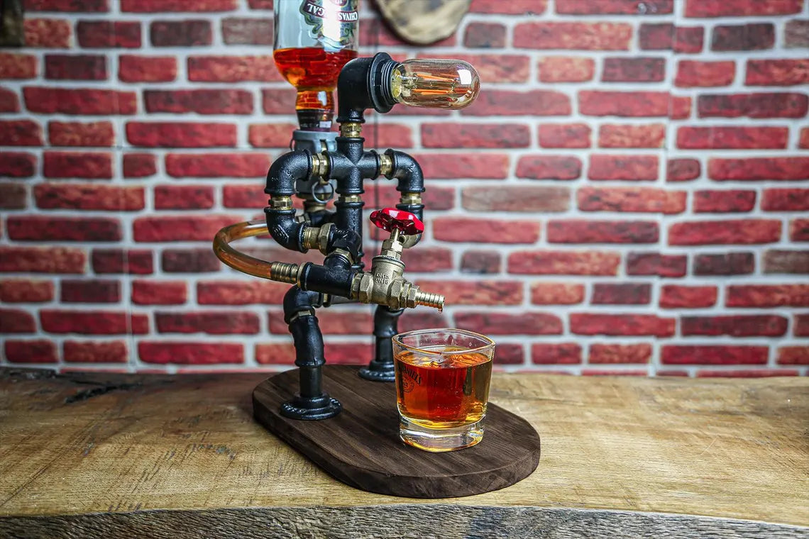 Christmas Gift, Steampunk Alcohol Dispenser, Liquor Alcohol Whisky Dispenser, Man Cave, Gift for Him, Firefighter Gift for Him, Pipe