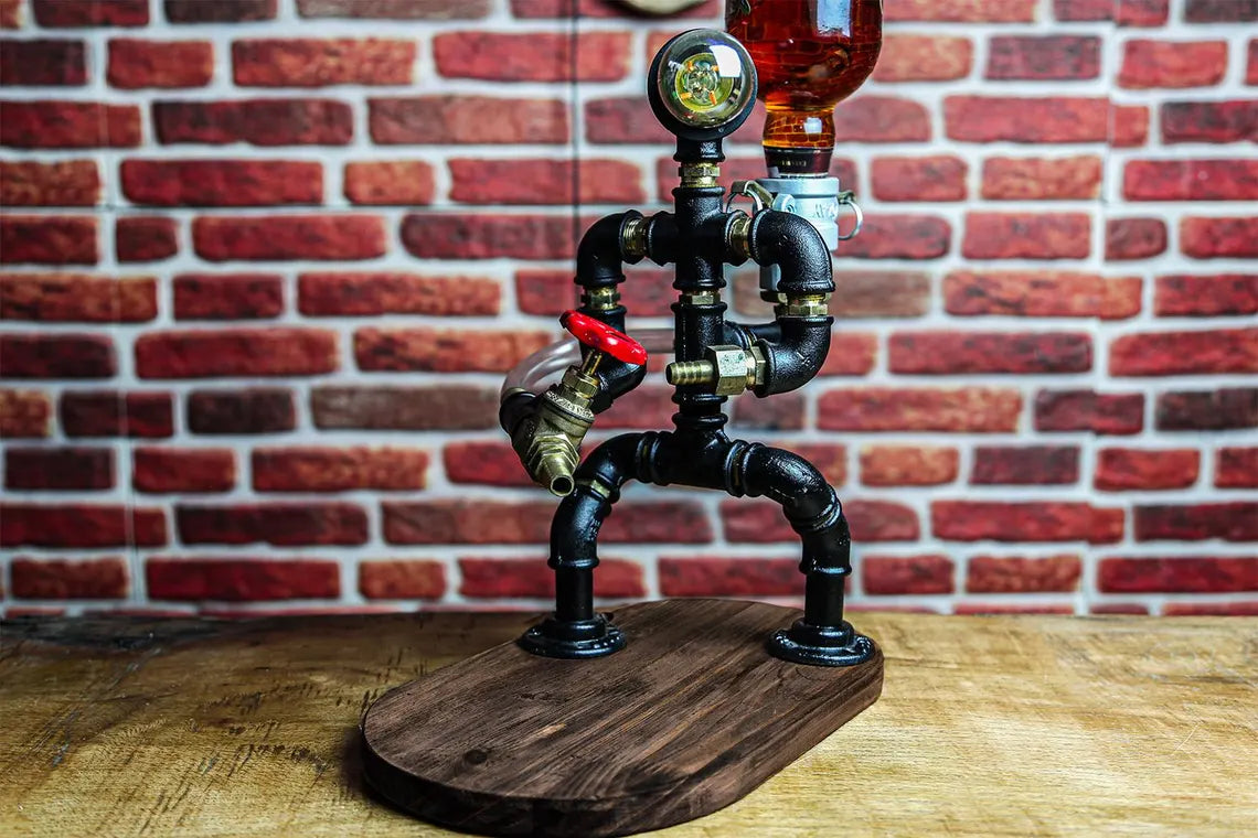 Christmas Gift, Steampunk Alcohol Dispenser, Liquor Alcohol Whisky Dispenser, Man Cave, Gift for Him, Firefighter Gift for Him, Pipe